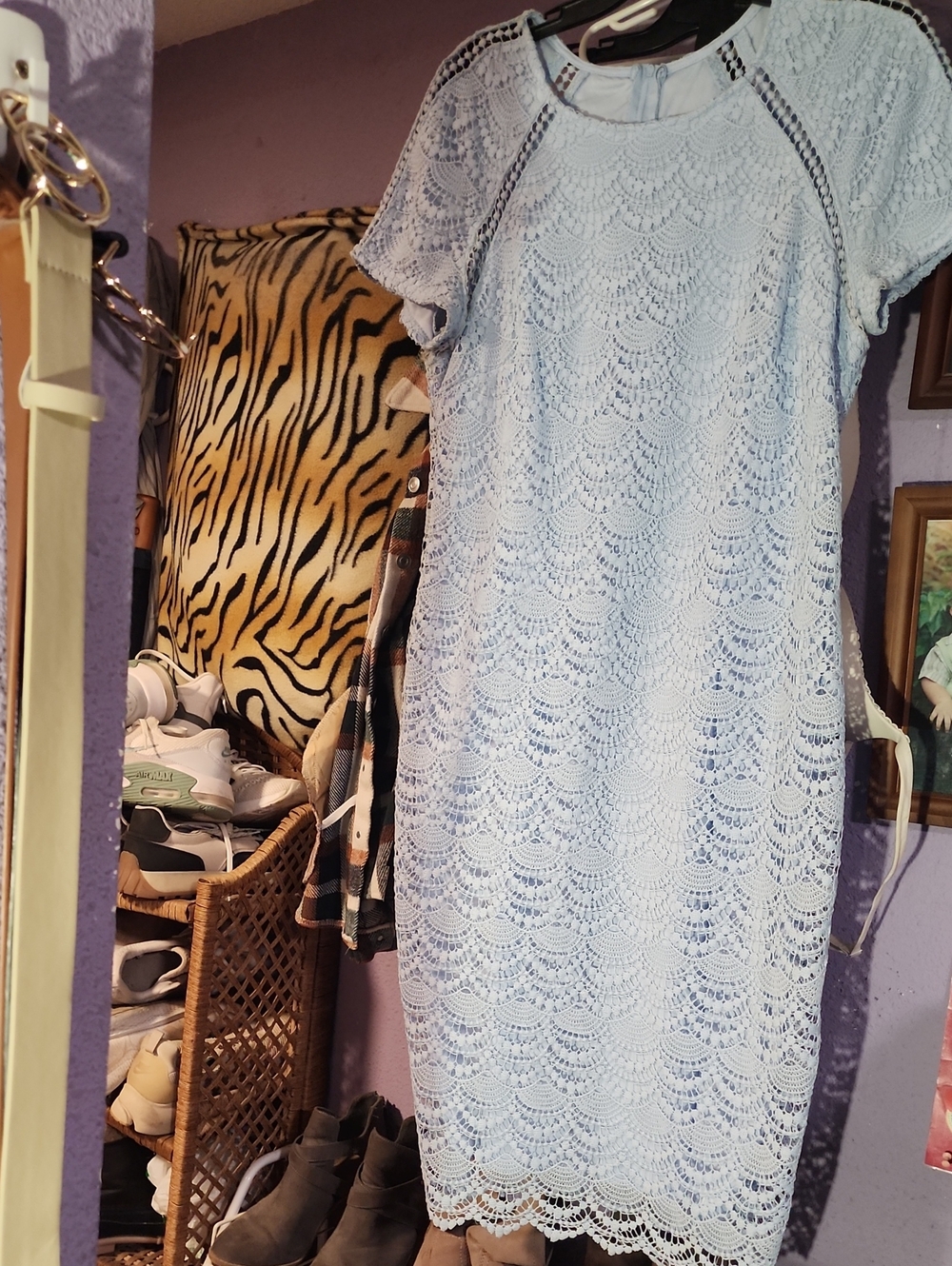 Premier Amour Pale Blue Lace Dress